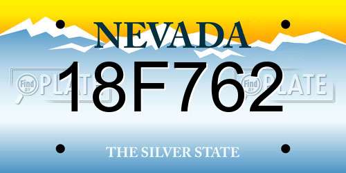 18F762 Nevada License Plate