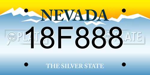 18F888 Nevada License Plate
