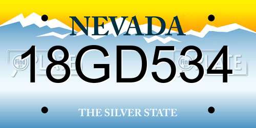 18GD534 Nevada License Plate