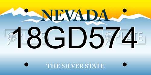 18GD574 Nevada License Plate