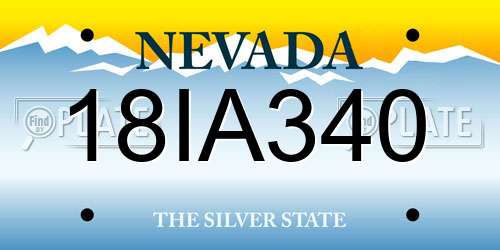 18IA340 Nevada License Plate