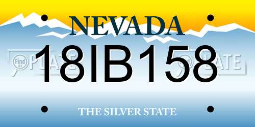18IB158 Nevada License Plate