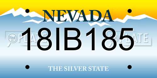 18IB185 Nevada License Plate