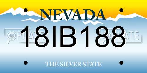18IB188 Nevada License Plate