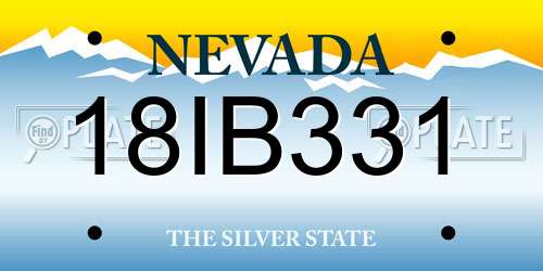 18IB331 Nevada License Plate