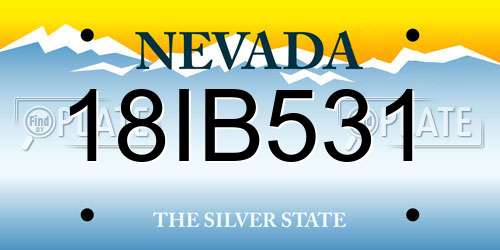 18IB531 Nevada License Plate