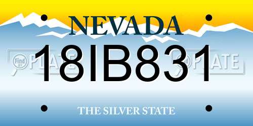 18IB831 Nevada License Plate