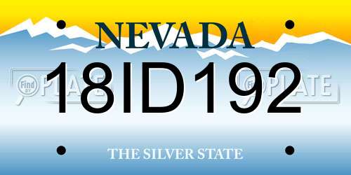 18ID192 Nevada License Plate