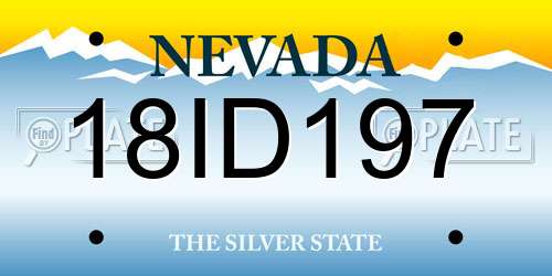 18ID197 Nevada License Plate