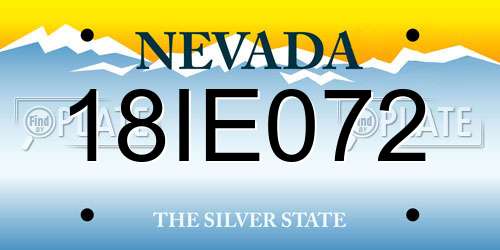 18IE072 Nevada License Plate