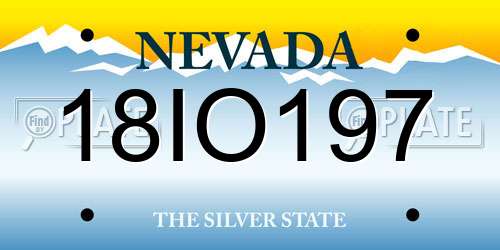 18IO197 Nevada License Plate