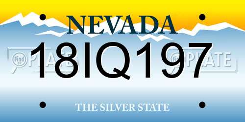 18IQ197 Nevada License Plate