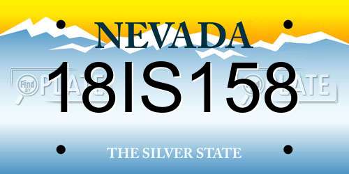 18IS158 Nevada License Plate