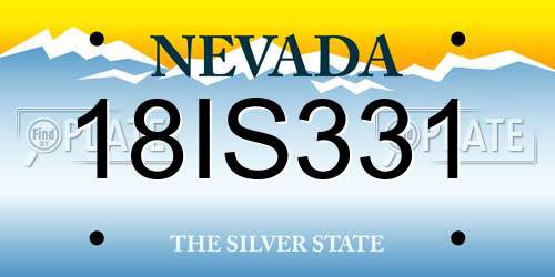 18IS331 Nevada License Plate