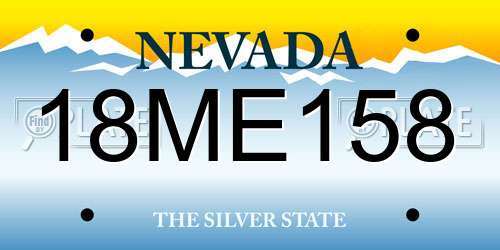 18ME158 Nevada License Plate