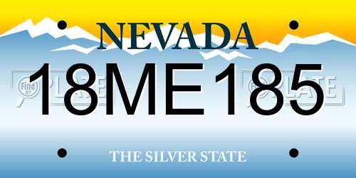 18ME185 Nevada License Plate