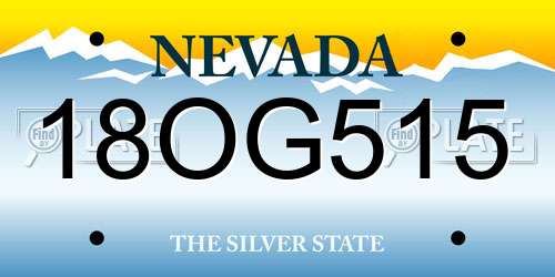 18OG515 Nevada License Plate