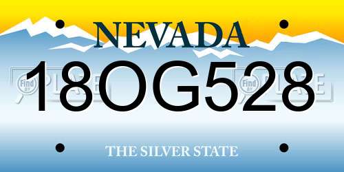 18OG528 Nevada License Plate