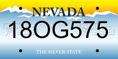 18OG575 Nevada License Plate