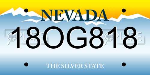 18OG818 Nevada License Plate