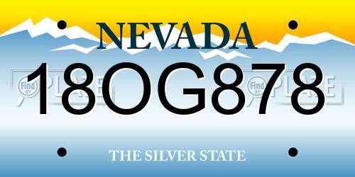 18OG878 Nevada License Plate