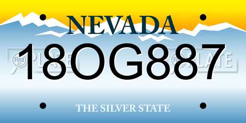 18OG887 Nevada License Plate