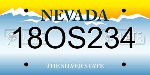 18OS234 Nevada License Plate