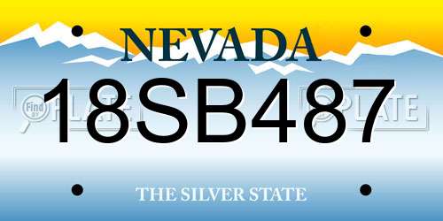 18SB487 Nevada License Plate