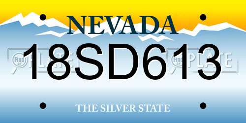 18SD613 Nevada License Plate