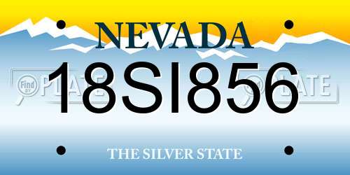 18SI856 Nevada License Plate