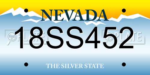 18SS452 Nevada License Plate