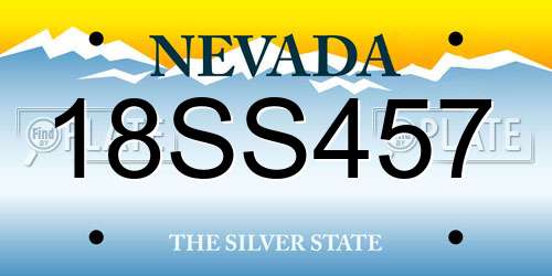 18SS457 Nevada License Plate