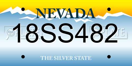 18SS482 Nevada License Plate
