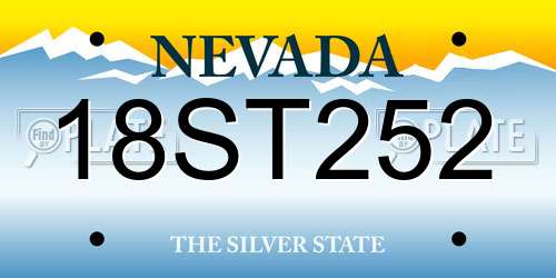 18ST252 Nevada License Plate