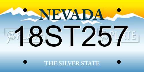 18ST257 Nevada License Plate