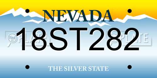 18ST282 Nevada License Plate