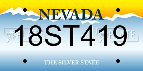 18ST419 Nevada License Plate