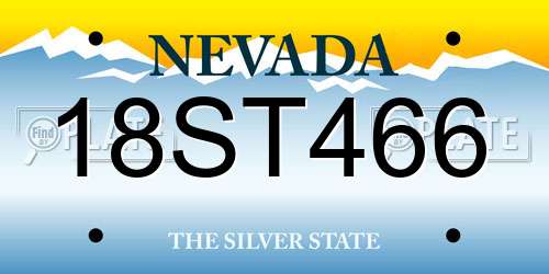 18ST466 Nevada License Plate