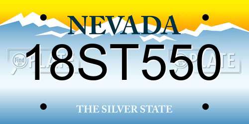18ST550 Nevada License Plate
