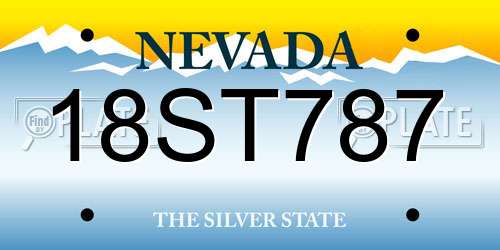 18ST787 Nevada License Plate