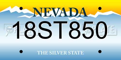 18ST850 Nevada License Plate