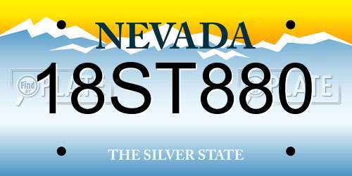 18ST880 Nevada License Plate
