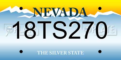 18TS270 Nevada License Plate