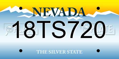 18TS720 Nevada License Plate