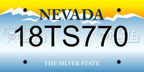 18TS770 Nevada License Plate
