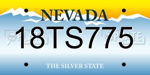 18TS775 Nevada License Plate