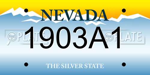 1903A1 Nevada License Plate
