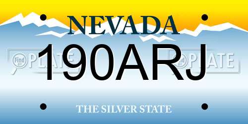 190ARJ Nevada License Plate