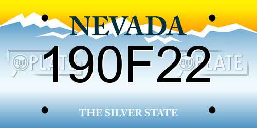 190F22 Nevada License Plate