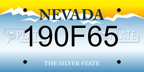 190F65 Nevada License Plate